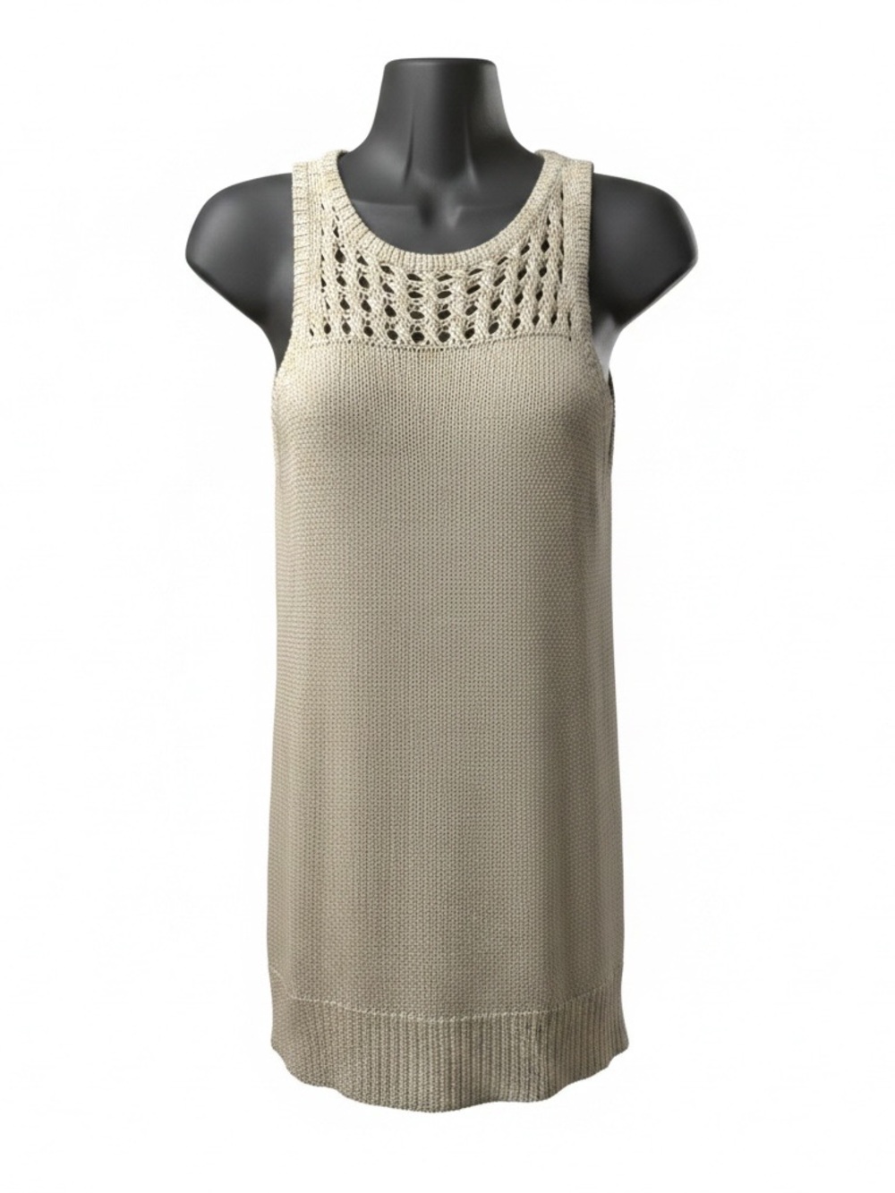 LOFT Beige Knit Sleeveless Sweater Tank